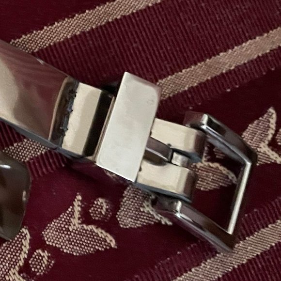 NEW Small Thin Metallic Champagne Yellow Belt NY&C Square Buckle elegant - Picture 7 of 12